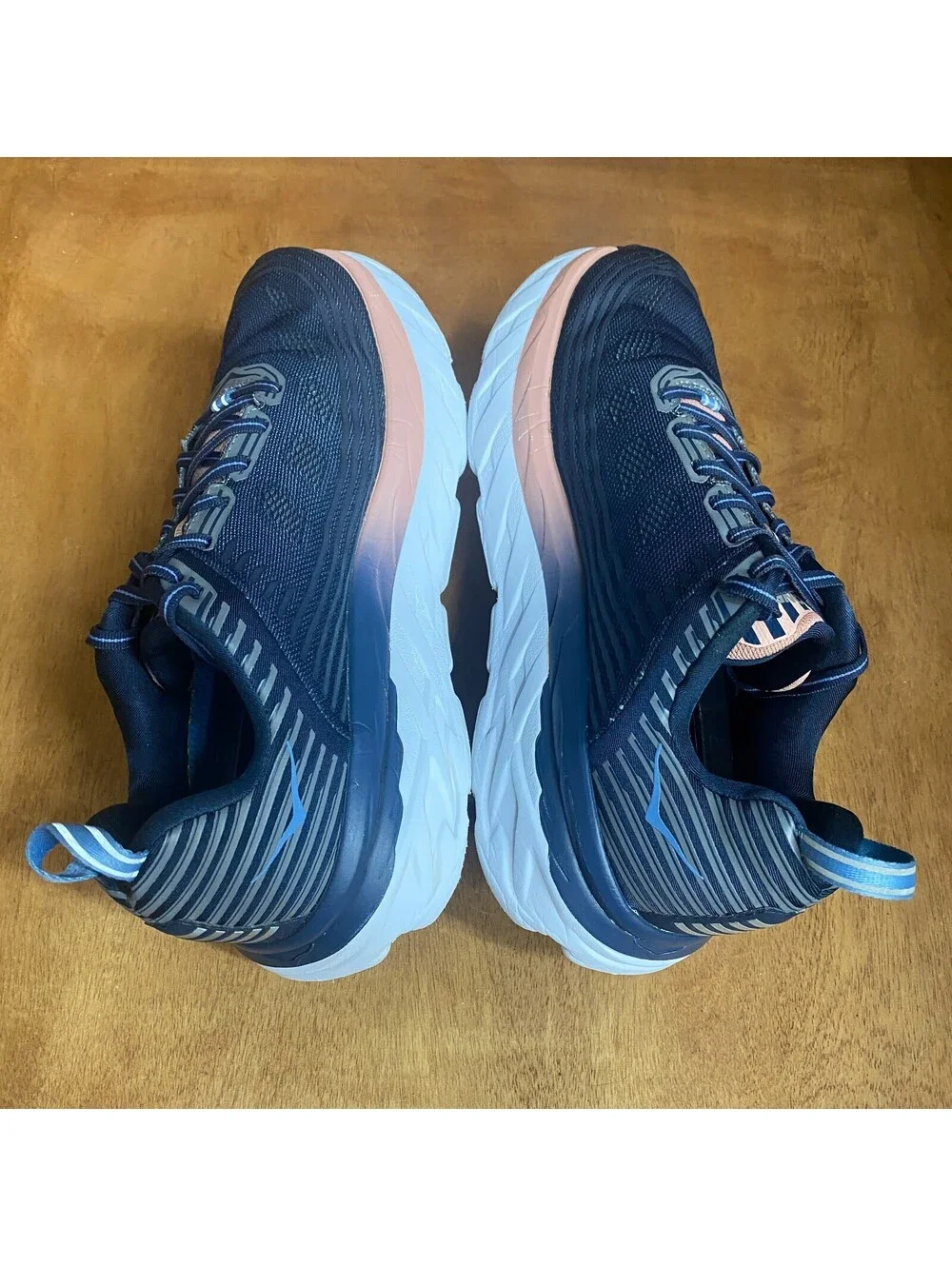 Hoka One One Bondi 6 Wide Running Shoes Womens Size 9.5 D Blue 1019272 MIDP